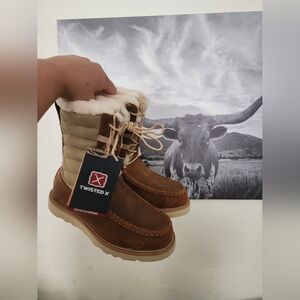 Twisted X Womens Winter Snow Brown and Tan Boots